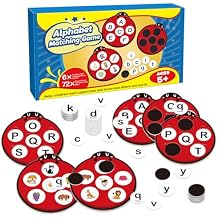 Kasfalci Alphabet Games for Kids Toddlers,Animal Cards,Alphabet Learning Toys,ABC Flash Cards,Speech Therapy,Letter Matching Board Games for Kids 3-6,Ladybug Toys,Preschool Classroom Must Haves