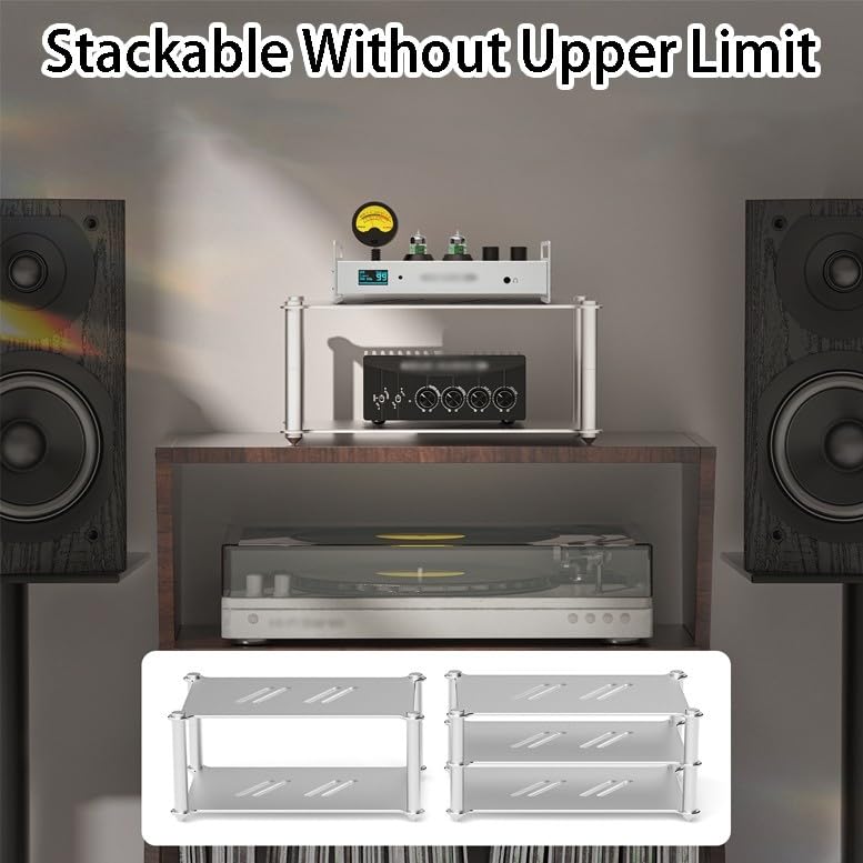 Aluminiowy Stojak na Stojak Audio na Biurko, Wielowarstwowy