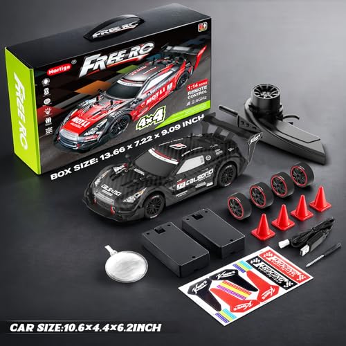 Image of Remote Control Car RC Drift Car 1:16 Scale 4WD RC Vehicle with LED Lights 2.4GHz 30km /h RTR High Speed Racing Sport Toy for Adults Boys Girls Kids Gift 2Pcs Rechargeable Battery