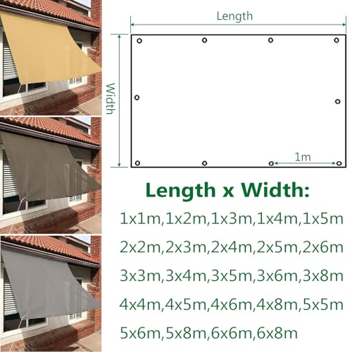 Voile d'ombrage portable 3x5m 4x6m beige résistante à l'eau lot de 2