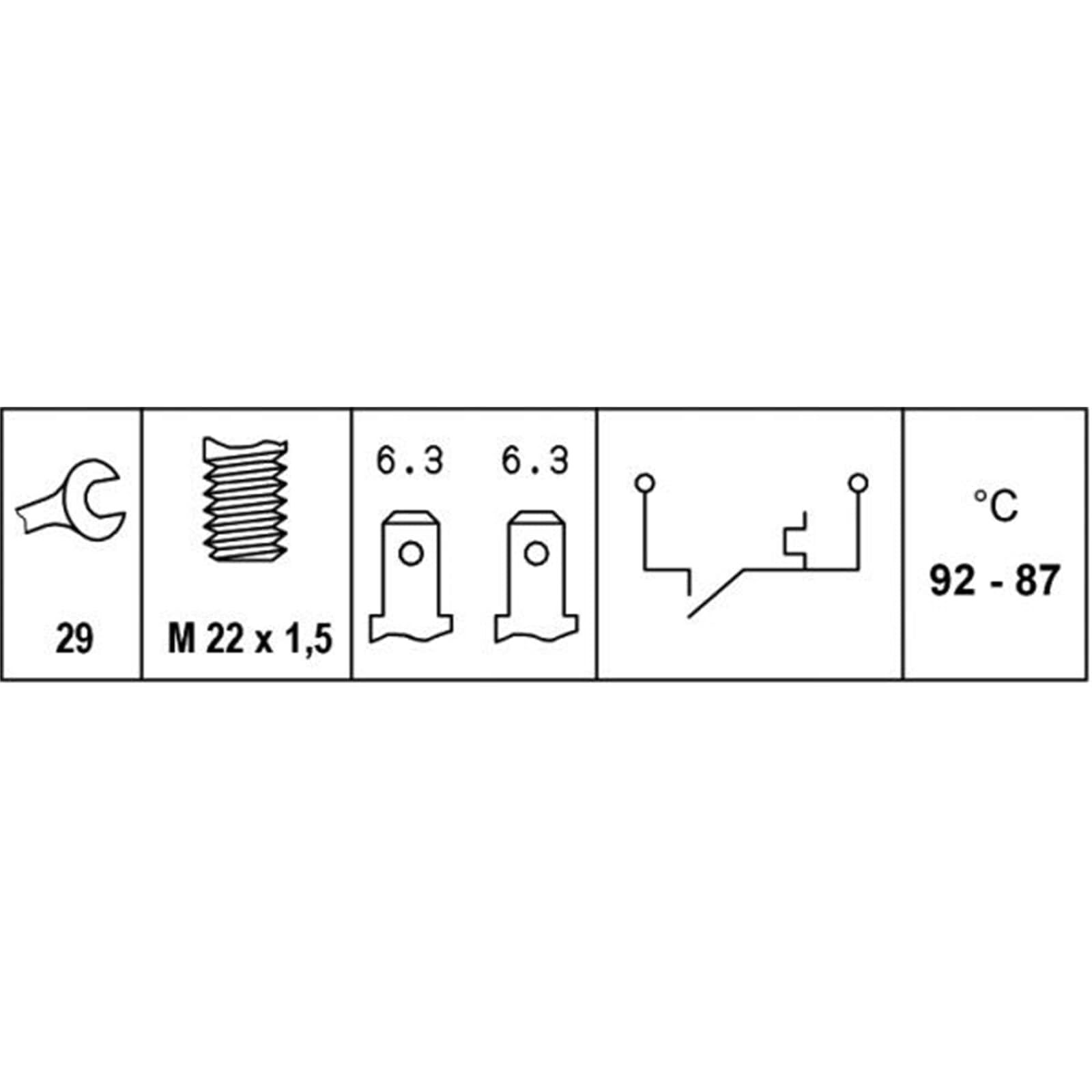 HELLA 6ZT 007 800-001 Interrupteur de température, ventilateur de radiateur - 12V - 2pôle - Fiche plate - vissé - Relais à courant de travail | Compatible avec: ALFA ROMEO 33, 33, 33 Sportwagon, 33 Sportwagon, FIAT 124, 124 Coupe, 124 Spider, 127, 128, 12