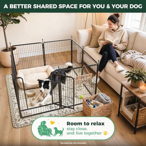 FXW Rollick Dog Playpen, Indoor, Yard & RV Camping, 32" H, 8 Panels