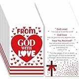 240pcs Christian Valentines Day Cards Religious Gospel Tracts Plan of Salvation Cards Pocket Little Jesus Loves You Bible Tracts for Evangelism Church Gifts (From God with Love, 3.5 x 2.24 In)