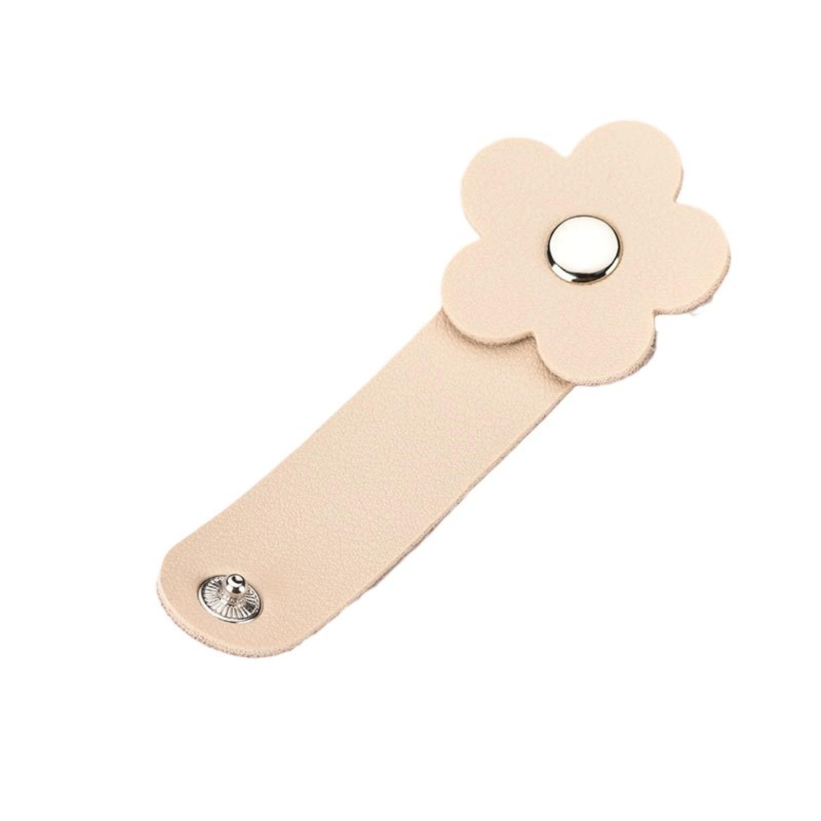 Pattern Wire Winder PU Leather Cable Organiser Ties for Phone Cables and Headphone Storage Flower Cable Clip