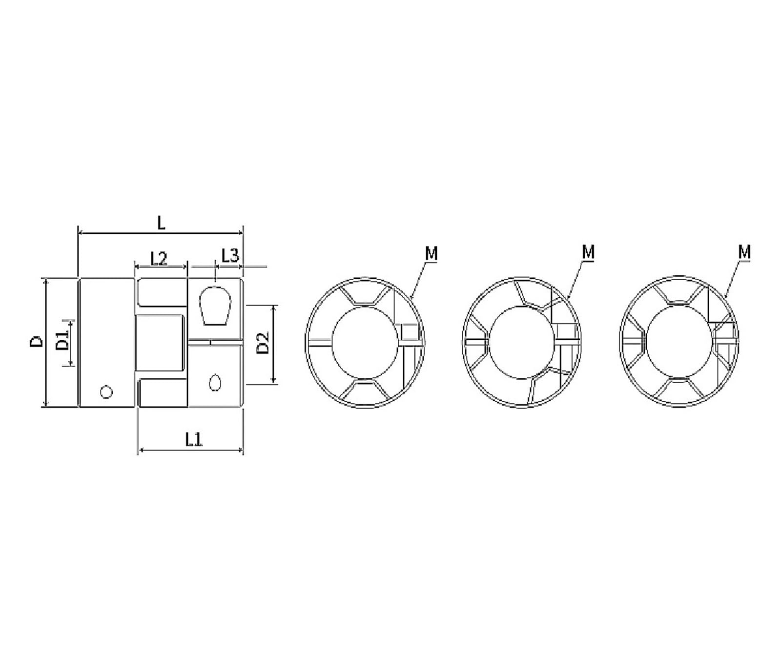 Acoplador D30 L35 o L40 o L50, conector de Motor de acoplamiento de eje Flexible de ciruela de aluminio, 6/7/8/9/10/11/12/14/16mm(12X16)