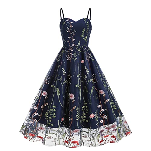 Mini Dress for Women Floral Embroidered Long Sleeve Bodycon Party Dress Sexy Mesh Sheer Fitted Evening Dresses