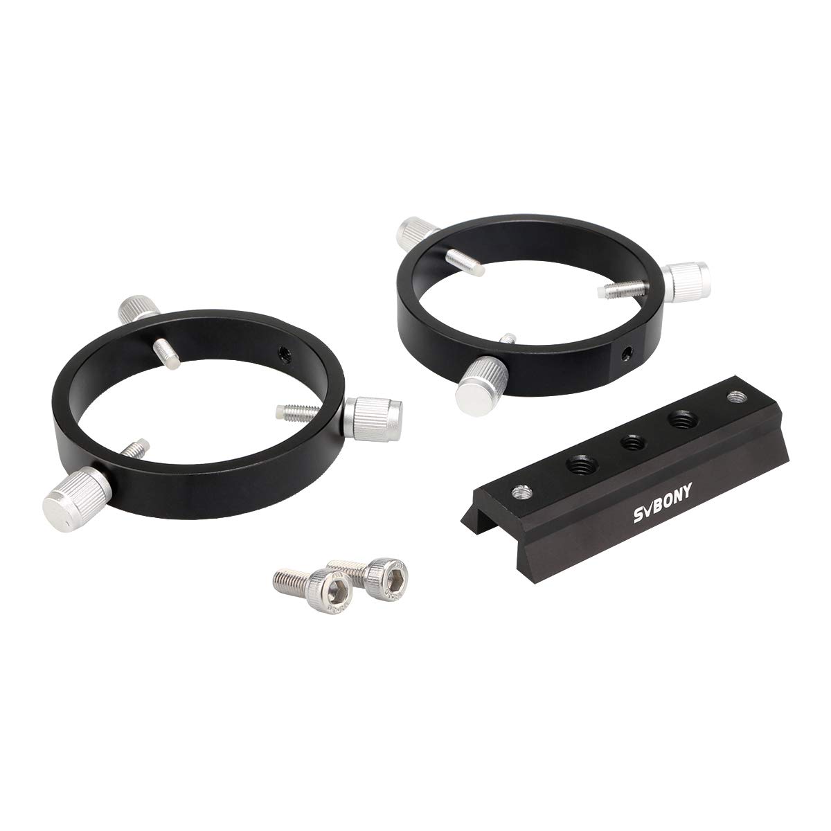 SVBONY SV116 - Juego de Anillos de guía para telescopio (43 mm a 70 mm, 2 Unidades) | Para tubos telescópicos de diámetro o buscadores de 43 mm a 70 mm, anillos de tubo telescópico de metal sólido