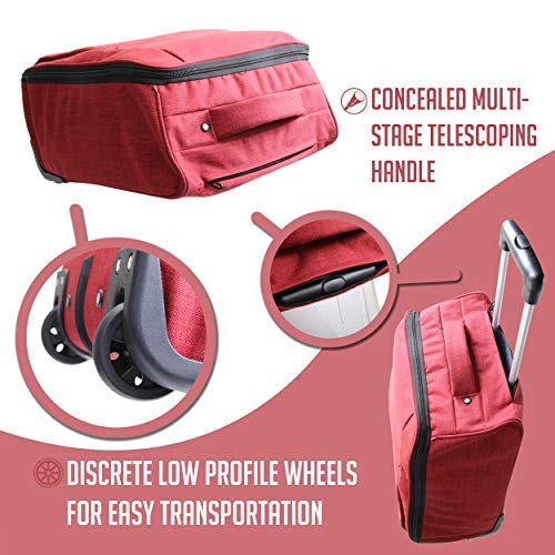 Travigo 20" Collapsible Carry On Luggage Two-Tone Polyester 900D Red #TOP3