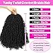 Youngther Yanky twist crochet hair 12 Inch 6Pack(40stands/Pack) Natural Black Pre-Twisted Fluffy Yankee Twist curly crochet hair for black women hair (1B)