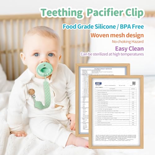 Image of Pacifier Clip - Pacifier Holder Clip - 3 Pack Silicone Pacifier Clip with One Piece Design Braided Styles, Binky Clip Gift (Brown+Cyan+Wheat)