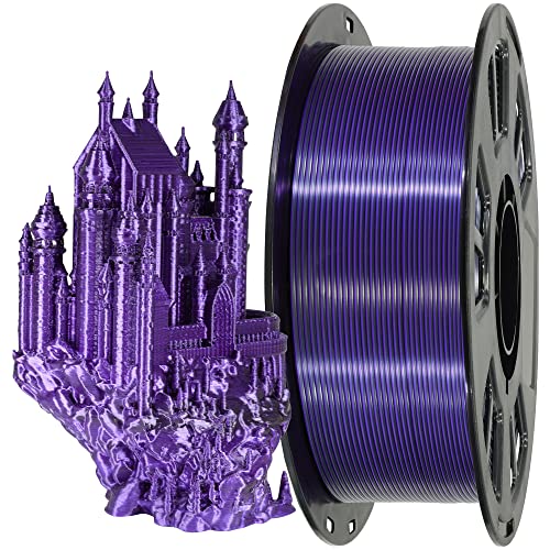 Image of MIKA3D 1.75mm Silk Shiny Purple Black PLA Dual Color Co-Extrusion 3D Filament, 2 Colors in 1 3D Filament, 1KG 3D Printing Material with Bicolor Dichromatic 2 Silk Shiny Colors, Widely Fit 3D Printers