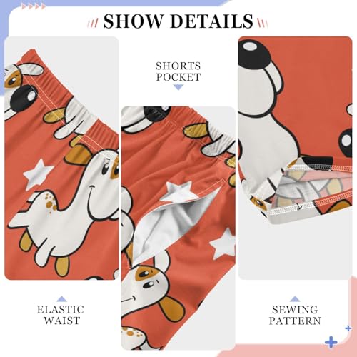 Boys' Pants Funny Dog Stars Red Long Bottoms Jogger Pants Elastic Waist Trousers with Pockets S-XL4