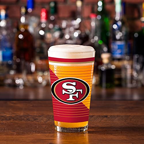 Rico Industries 2PGX1901 Nfl Football San Francisco 49Ers 16 Oz Pint Glasses thumb #2