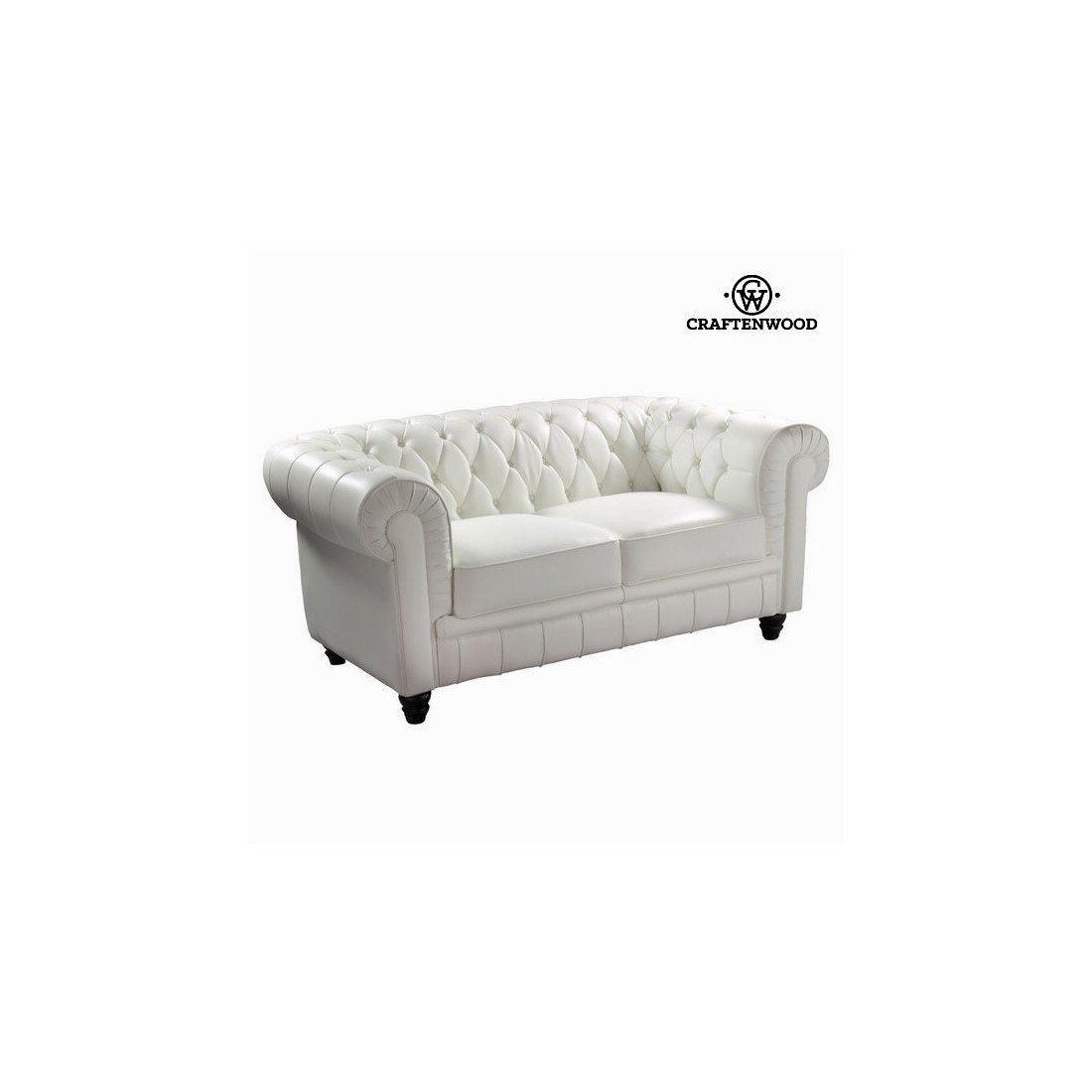White two-seat sofa by Craftenwood