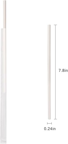 Miniatura 3 de Dye-Free Paper Straws,Plasticless 200 Count Individually Wrapped Biodegradable Straws, 7 34 inches Eco-friendly Straw Made from White Kraft