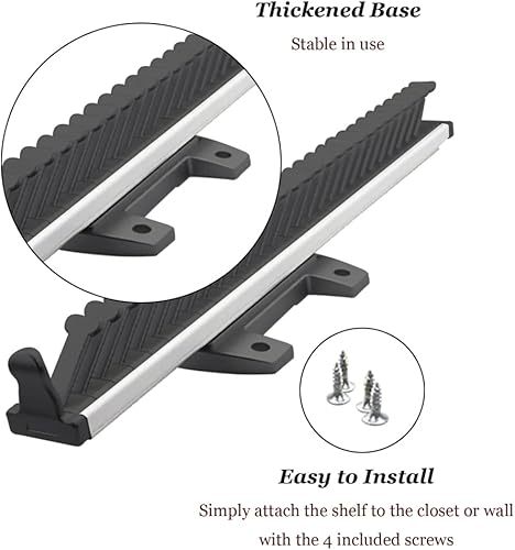 Miniatura 5 de Estante de corbata deslizante para armario, organizador de corbata extraíble para hombres con 28 ganchos de montaje lateral extensible para armario,