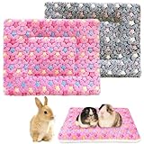 2 Stück 32 * 25CM Kaninchen Bett,Meerschweinchen Bett,Kaninchen Zubehör,Meerschweinchen Zubehör,Katzen Decken Warme Flauschige Plüschbett