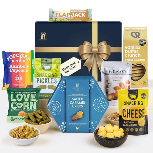 Premium Gluten Free Snacks Hamper Hatties Gifts Celiac Chocolate Gifts Sweet Treats & Savoury Snack Foods 8 Full Size Gluten Free Food Suitable for Coeliacs