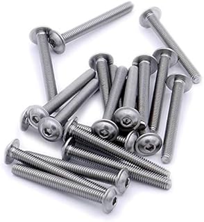 M6 (6mm x 35mm) Flanged Hex Socket Button Machine Screw (Bolt) - Stainless Steel (A2) (Pack of 20)