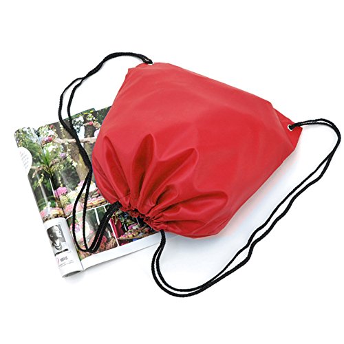 Bingone Folding Sport Backpack Nylon Drawstring Bag Home Travel Sport Storage Use Red #TOP3