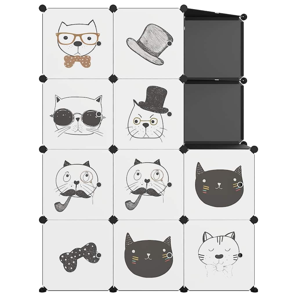 Armoire de rangement 10 Compartiments Polypropène Noir