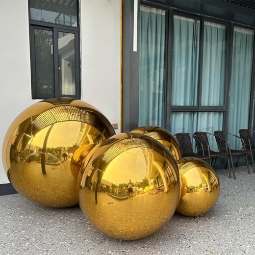 Bola espejada inflable dorada reutilizable, grande y brillante de PVC, para fiestas, eventos, escenarios, publicidad y decoración (1 pieza, 2,0 m, sin bomba) miniatura 3