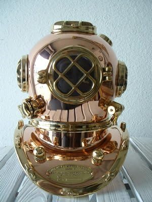 10" & Cobre Mark V casco de buceo de latón pulido