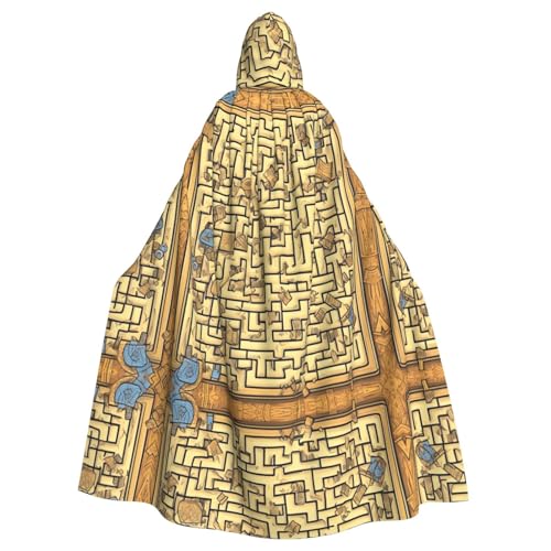 Cape à capuche adulte labyrinthe idéale pour jeux de rôle et GN