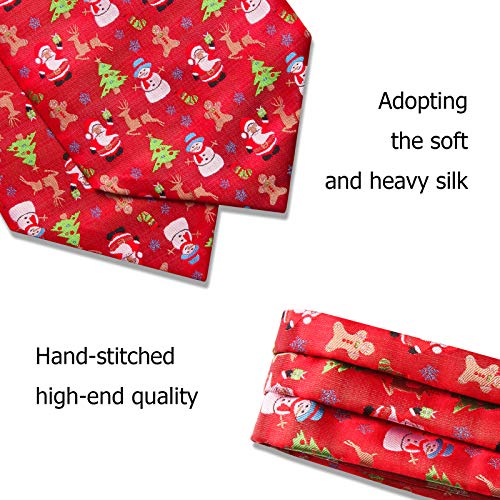 Hisdern Christmas Ascot Ties For Men Cravat Tie And Pocket Square Set Jacquard Self Ascots Cravat Scarf Wedding Party #TOP2
