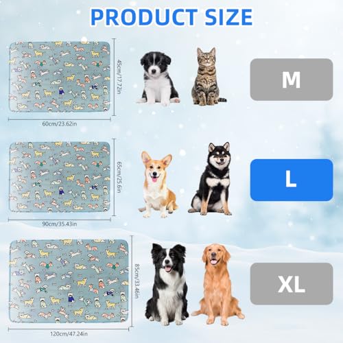 Image of Qpets Self-Cooling Pad for Dogs & Cats, Pressure Activated, No Water Needed Large Waterproof Mat for Heat Stroke Prevention for Stay Cool Indoor & Outdoor (90 * 65cm)