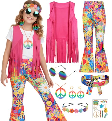 Disfraz Hippie para niñas 60s 70s para fiestas miniatura 1