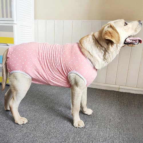 Image of Recovery Suit Post Surgery for Large Medium Dog, Spay Recovery Suit for Male and Female Dogs, Post Surgery Dog Onesie, Substitute E-Collar & Cone (Orange Pink-3XL)