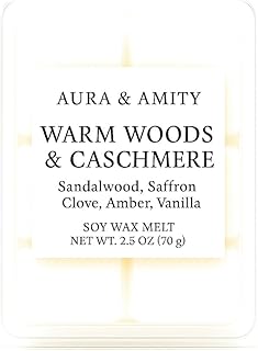Warm Woods & Cashmere Soy Wax Melts | Handcrafted Scented Cubes for Warmers | Long-Lasting, Highly Fragrant | Clean Burning, 100% Soy Wax | Luxury Home Fragrance, Handmade in The USA