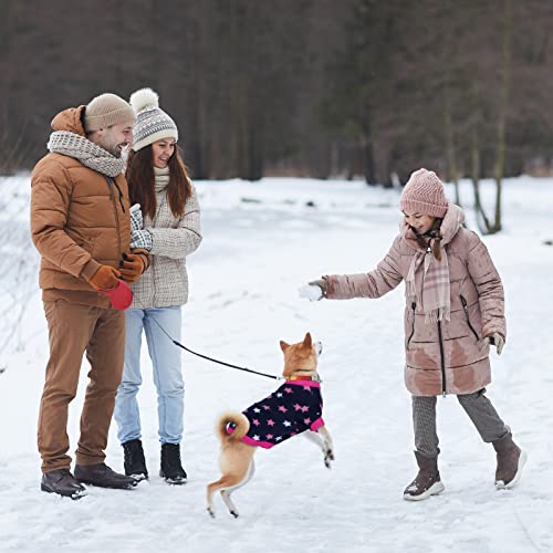 Pedgot 4 Pieces Dog Warm Sweaters Winter Dog Outfits Winter Warm Fleece Pet Sweater With Cute Polka Dot Leopard Star Plaid Design Windproof Puppy Shirt For Small Dogs And Cats, Medium #TOP4