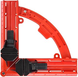 Eewudwok Multi Angle Degree Corner Clamps, Adjustable 30-90 Degrees Sawing Mitre Right Angles Measuring Cutting Tool for Woodworking Photo Frame (red)