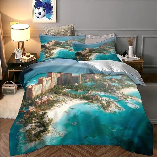 Parure de lit 3 pièces effet 3D microfibre double 200x200cm