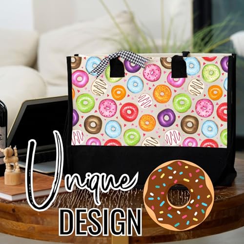 Bolsa tote de lona con cierre y correa para mujer miniatura 4