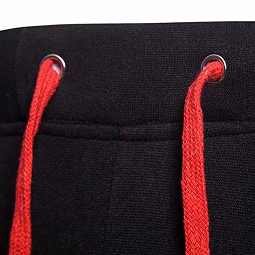 Momfei Mens Casual Hip Hop Pants Lace-Up Track Cuff Workout Pants Solid Color With Pocket Men Sports Pants (Black, Xxxl) #TOP6