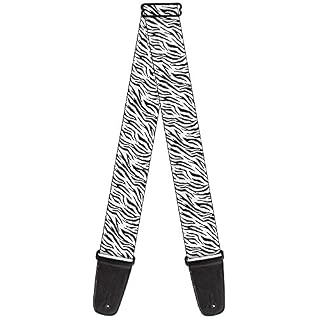 Buckle-down Sangle de guitare – Zebra 2 Blanc – 5,1 cm de large – 29–137,2 cm de long - Les Beatles, Paul McCartney, John Lennon, RIngo Starr, George Harrison
