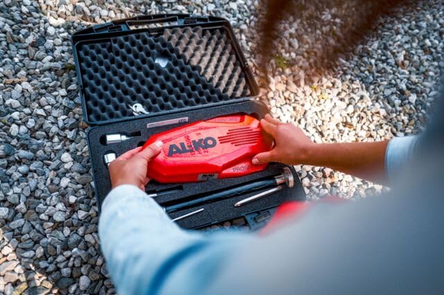 AL-KO Radkralle ProSafe, Rot, Diebstahlschutz für Caravan & Anhänger, 28,5x15x5,4 cm, für 13-17 Zoll Räder, mit Aufbewahrungskoffer