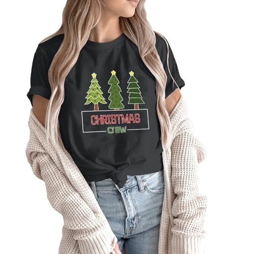 Image of Merry Christmas Family Shirts Plus Size Tops Couple Outfit Tee Parent-Child Short Sleeves Christmas Top