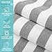 Arkwright California Cabana Stripe Beach Towel - Pack of 4, Large Soft Quick Dry Cotton Terry Towels Set for Pool, Swim, and Hot Tub, Oversized 30 x 70 in, Grey