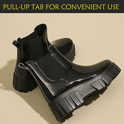 WOWSTICK Rain Boots for Women and Men, Waterproof Lightweight Comfortable Anti-slip Ankle Height Rubber Garden Booties3