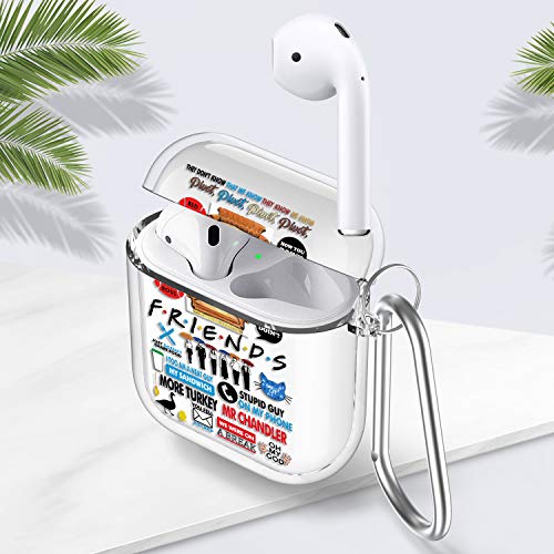 Lumarke Airpod Case,Crystal Clear Soft Tpu Cover Cases For Airpods 1St/2Nd With Cute Friends Design For Girls Women,Protective Silicone Airpod Case With Keychain Compatible With Wireless Charging #TOP1
