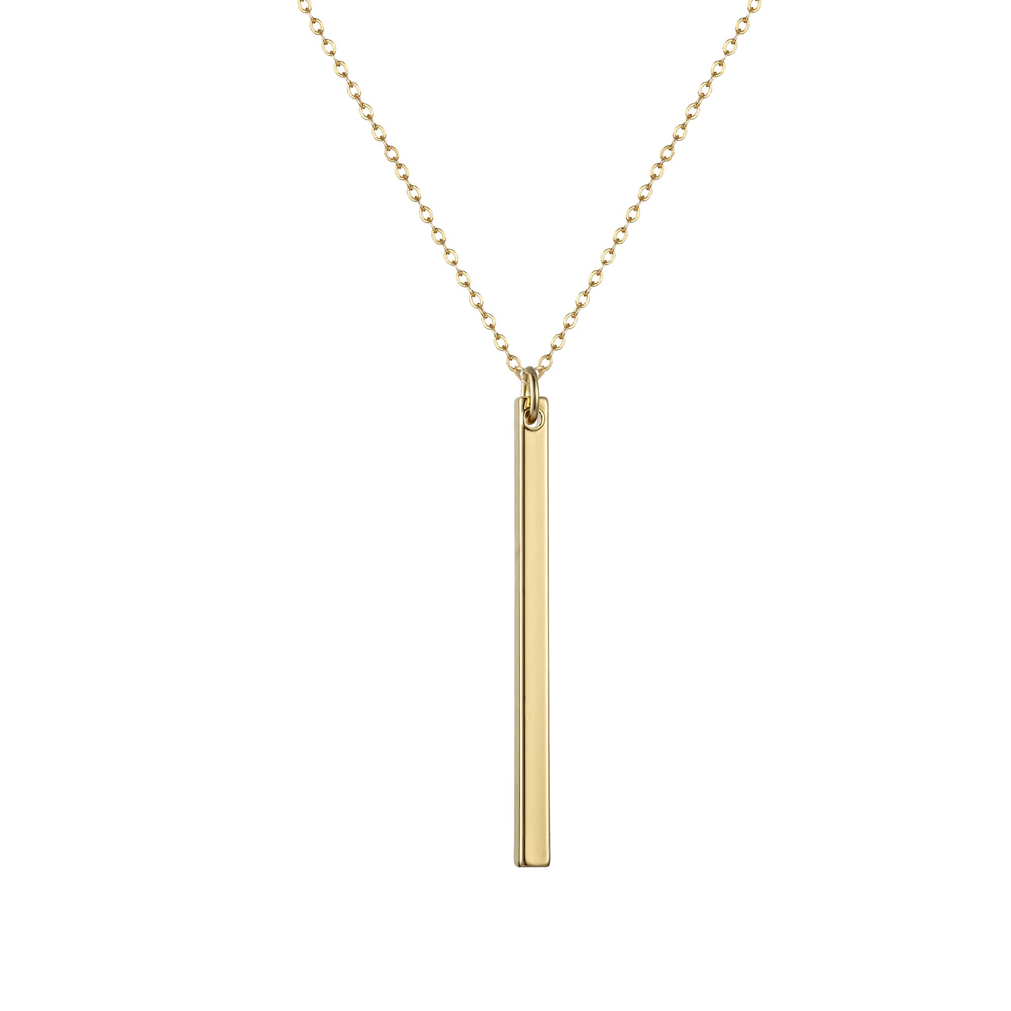 itianxiGold Tiny Y Shaped Dainty Necklace 18K Gold Plated Cute Bar Vertical Lariat Necklace for Women, Metal, not known