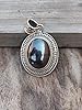 Pure 925 Sterling Silver Pendant for Men Women, Genuine Hematite Cabochon Oval Gemstone Unique Handcrafted Designer Pendant for Her Him #1