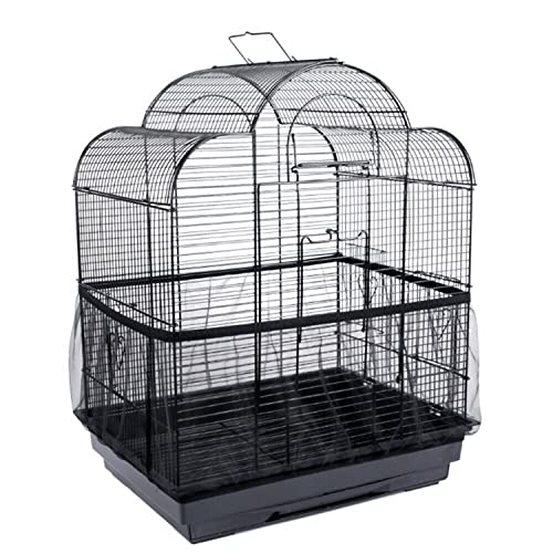 Yotsuba Mesh Bird Cage Seed Catcher – Stretchy Nylon Bird Cage Net Guard, Reusable Bird Cage Cover to Catch Food & Feather Mess, Soft Breathable Bird Cage Covers for Parakeets, Cockatiels, Finches (S)