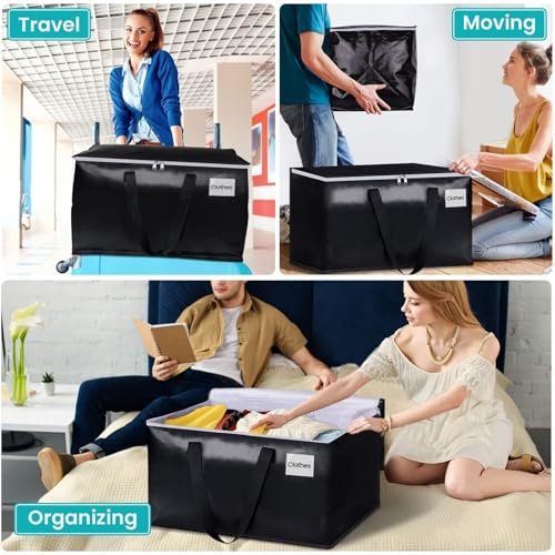 Large carrying case with zippered handle with lid to move supplies heavy duty tote bag to save space and fold mobile bag3