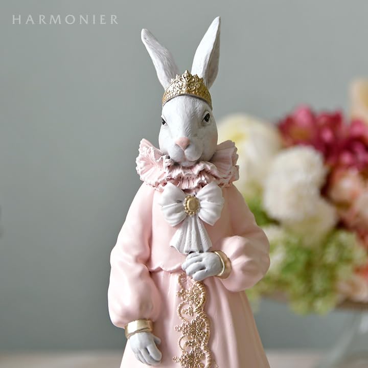Amazon.co.jp: プリンセスラビットオブジェ(ピンク) うさぎ置物