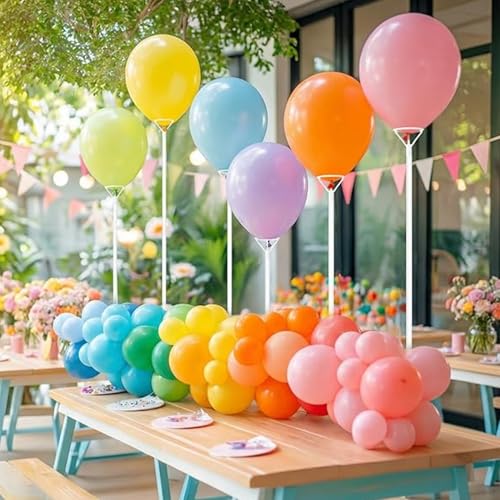 Kit ballons de fête arc-en-ciel Seenelling avec support de table et chaîne de montage